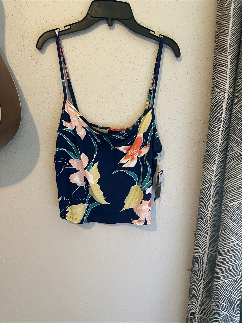 Volcom Navy Floral Spaghetti Strap Camisole